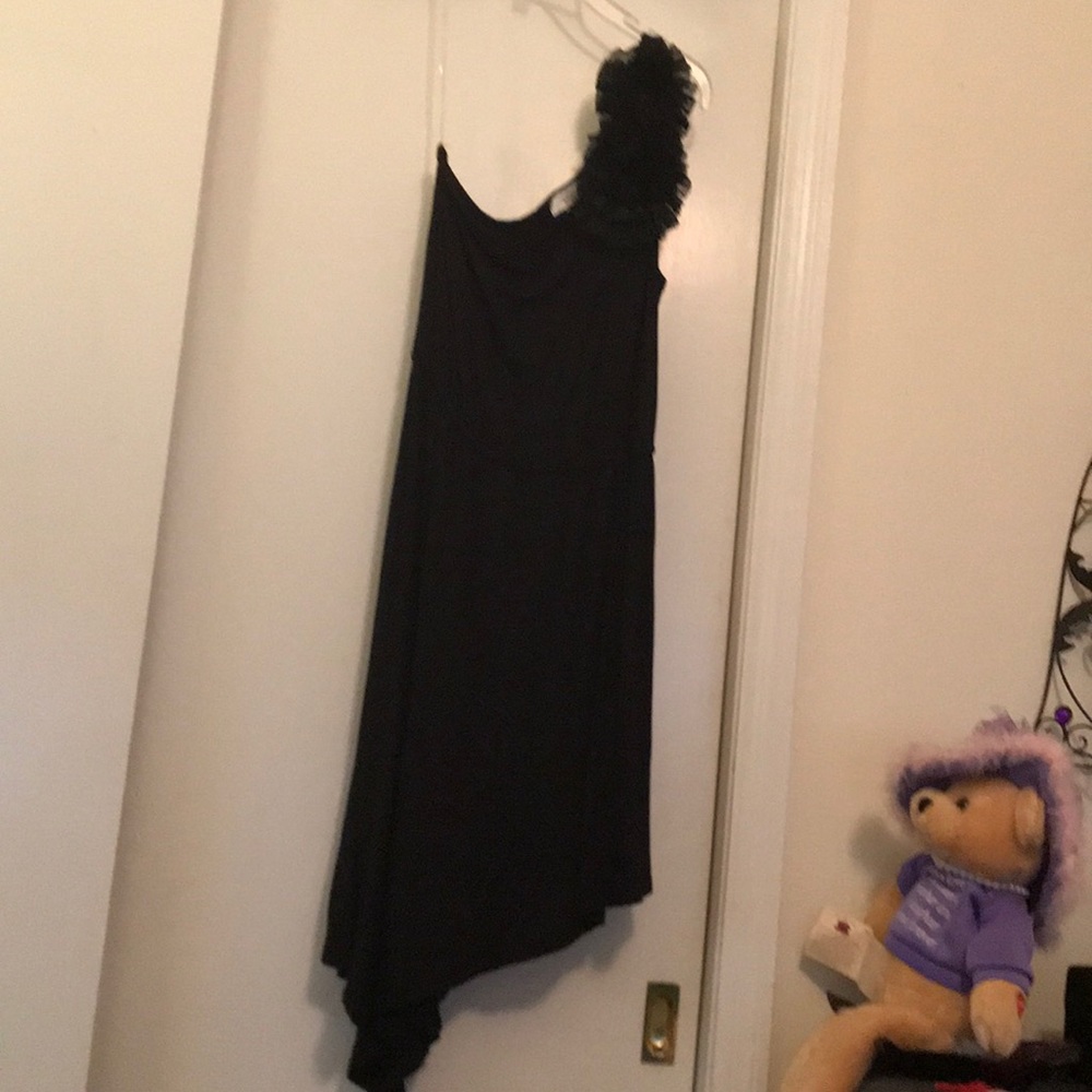 LBD embellished one shoulder dress